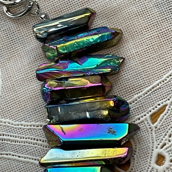 Rainbow titanium necklace & earring set gorgeous colors! - Picture 9 of 11